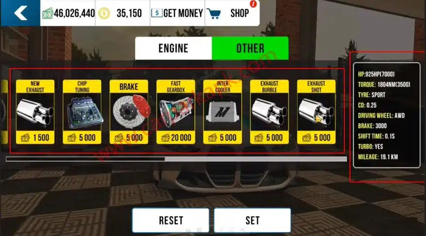 V12 Engine Upgrade in car parking multiplayer mod apk
