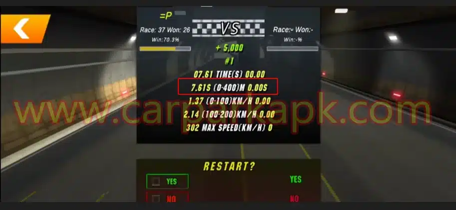 Race Again in car parking multiplayer mod